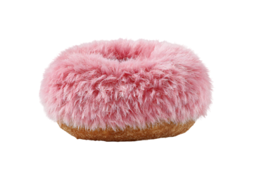 Surreal donut with fuzzy texture for creative design and concept art