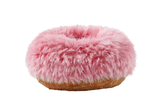 Surreal donut with fuzzy texture for creative design and concept art