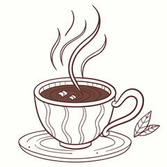 Cup of hot drink with steam