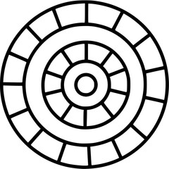 Fototapeta premium Spiral game board template for Game of the Goose in black and white line art. Clipart image. 