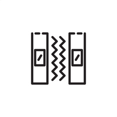 Insulation icon symbolizing thermal and acoustic separation, representing modern construction efficiency, specialized material barriers, and passive energy conservation systems.