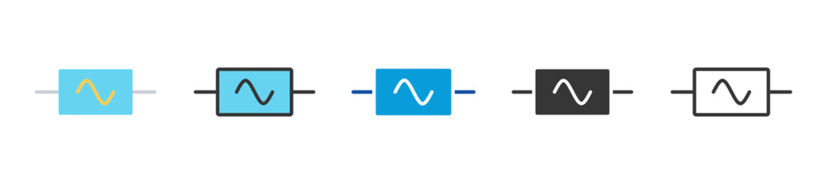 alternating current icon set multi style various collection