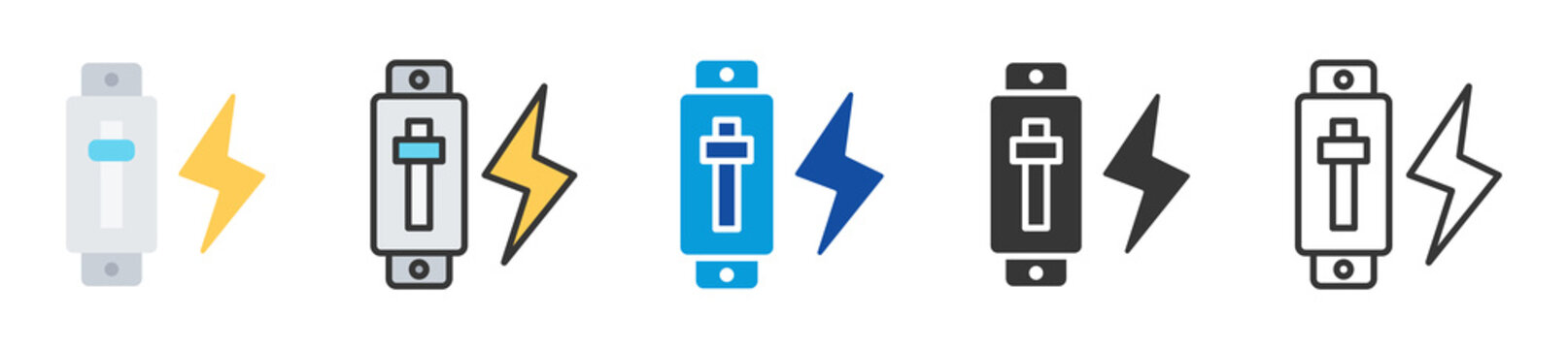 circuit breaker icon set multi style various collection