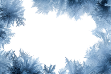 Winter frost crystal frame with intricate icy patterns