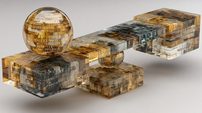 Abstract Digital Balance Sculpture