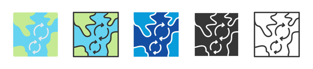 gyre icon set multi style various collection