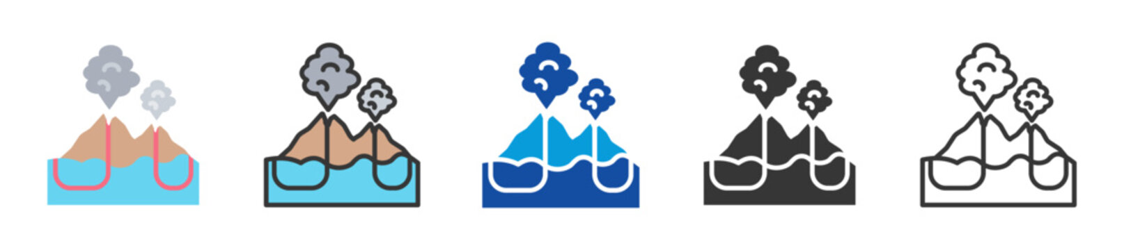 iceberg icon set multi style various collection