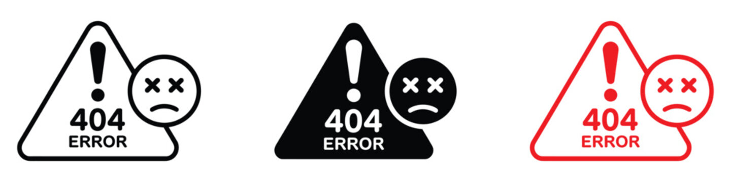 404 error icon set. Technical Difficulties, Page Not Found Problems Online symbol. vector illustration.
