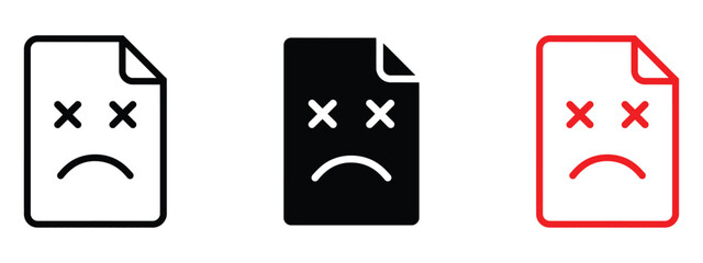 File error icon set. file not found symbol. vector illustration.