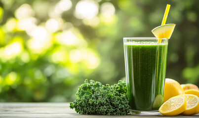 Refreshing green smoothie recipe outdoor garden food photography natural light healthy lifestyle