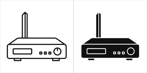 Wireless router in outline and filled style