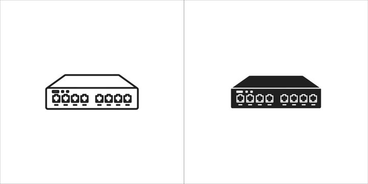 Network switch icon with multiple ports