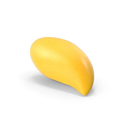 3D Render of Yellow Mango with Transparent Background