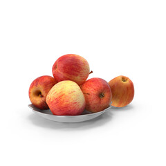 Apples in Metal Plate with Transparent Background