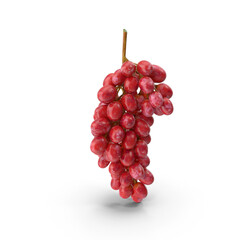 Cluster of pink grapes isolated on clean Transparent background