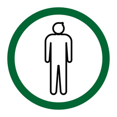 ​Generic User Profile and Avatar Icon
​Standing Man Silhouette: Basic Human Figure Graphic
​Symbol for Male Access or General Person Marker