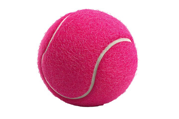 Close up of vibrant pink tennis ball with texture detail