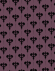 Fleur-de-Lis Elegant Pattern on Burgundy Background