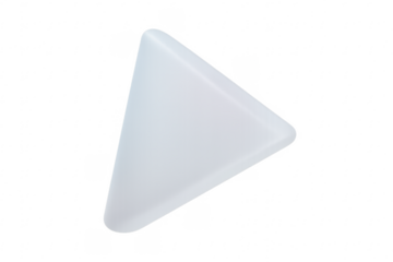 White 3d play button icon on transparent background