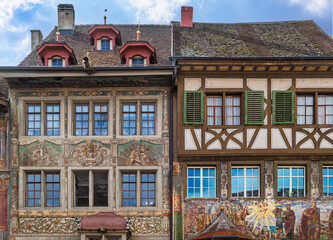 Historische Gebäude in der Altstadt von Stein am Rhein, Kanton Schaffhausen, Schweiz, Europa
