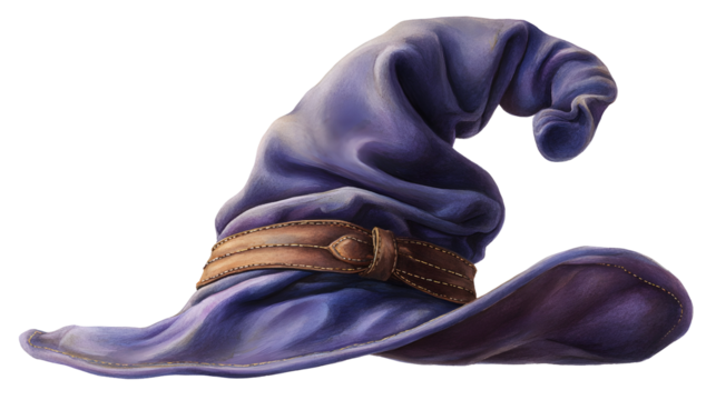 Classic wizard hat watercolor illustration for magical designs and creativity - Powered by Adobe