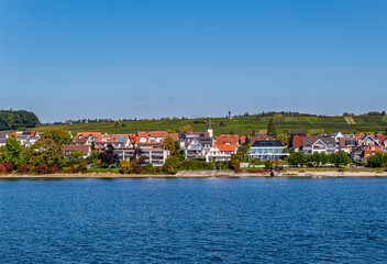 Obraz premium Blick auf Hagnau am Bodensee, Baden-Württemberg, Deutschland, Europa