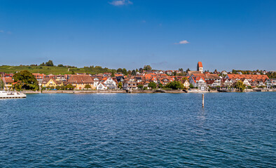 Obraz premium Blick auf Immenstaad am Bodensee, Baden-Württemberg, Deutschland, Europa