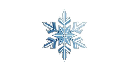 Obraz premium Elegant blue snowflake crystal illustration on white backdrop perfect for winter themes