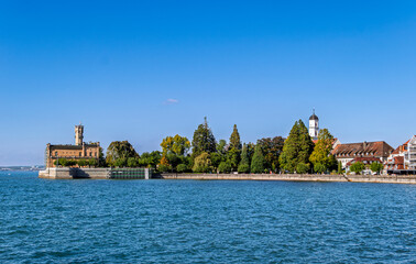 Obraz premium Blick auf Langenargen am Bodensee, Baden-Württemberg, Deutschland, Europa