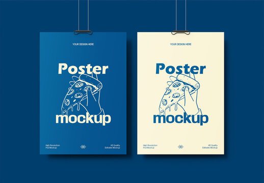 Two Advertising Poster Frame Mockup Template