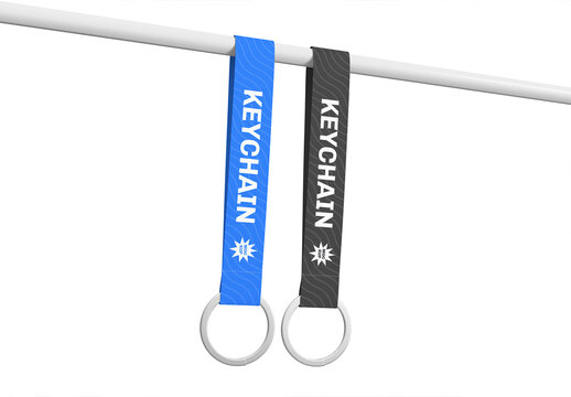 Two Lanyard Keychain PSD Mockup