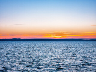 Fototapeta premium Abendstimmung über dem Bodensee, Bayern, Deutschland, Europa