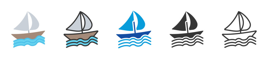 sailboat icon set multi style various collection