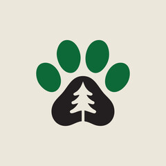 Dog paw print shaped Christmas star, low detail vector, smooth edges