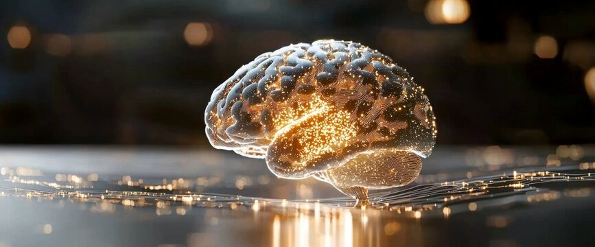 The combination of the brain and technology illustrates the evolution of stock market strategies in the digital age.