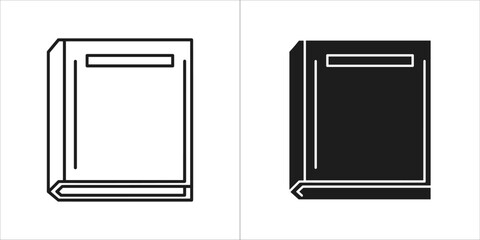 Outline and solid icon of a closed book