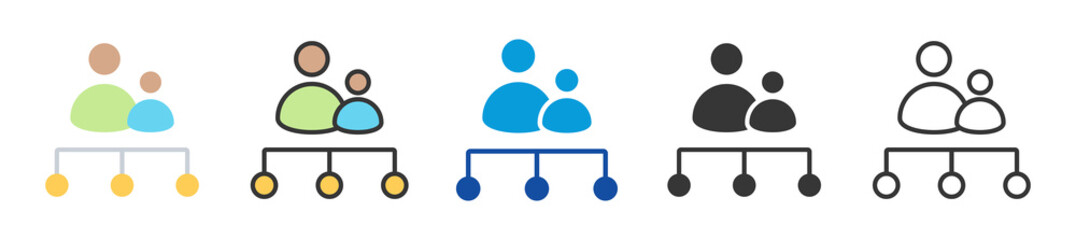 parenting style icon set multi style various collection