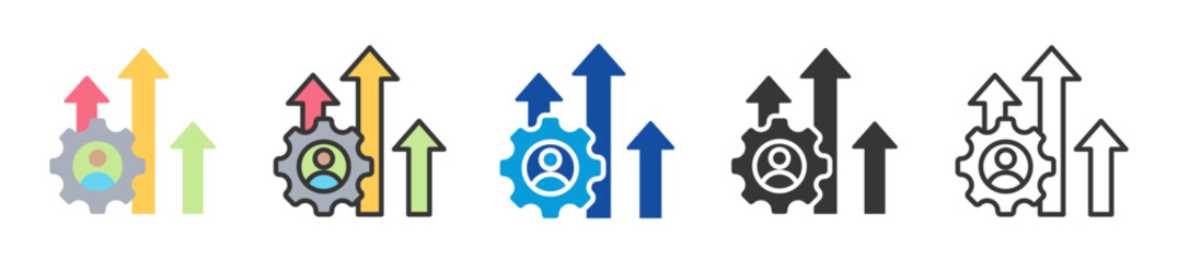 development icon set multi style various collection