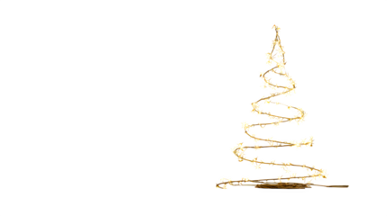 Minimalist Christmas tree with golden fairy lights, clean composition, soft shadows, professional studio quality