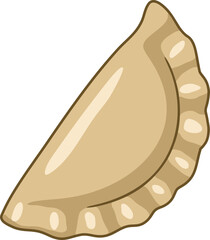 Half moon pierogi style dumpling crimped edge