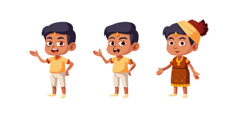 indian village boy cartoon character design for 2d cartoon animation