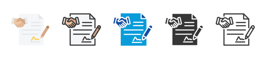 collaboration agreement icon set multi style various collection