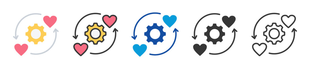 reciprocity icon set multi style various collection