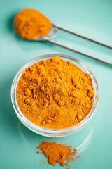 Turmeric Powder on Color Background