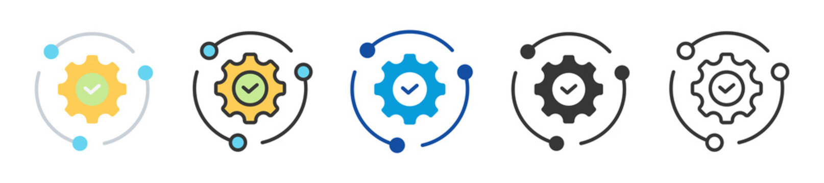 integration icon set multi style various collection