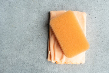 Stuff for cleaning in bright orange color