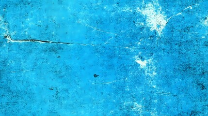 Vibrant blue textured surface displays significant cracks and weathered deterioration