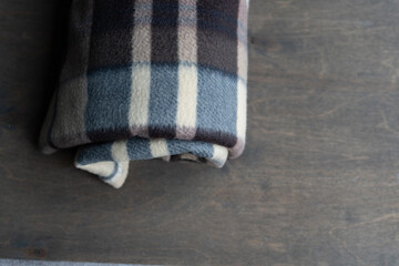 Warm plaids on the shelf