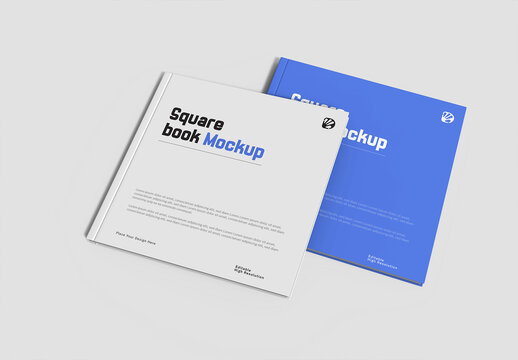 Two Square Book Cover Mockup