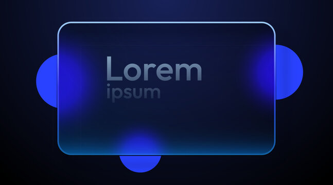Modern glassmorphism frame on a dark background.